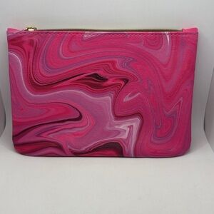 Ipsy Hot Pink Swirl stylish Clutch or Make up Bag.